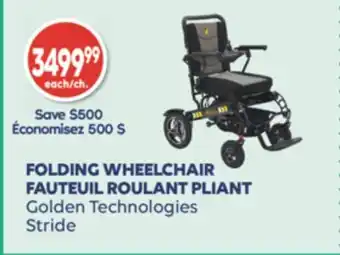 Wellwise by Shoppers FAUTEUIL ROULANT PLIANT Golden Technologies Stride offer