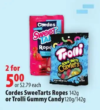 London Drugs Cordes SweeTarts Ropes 142g or Trolli Gummy Candy 120g/142g offer