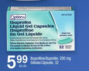 Uniprix OPTION+ Ibuprofène/Ibuprofen, 200 mg Gélules/Capsules offer