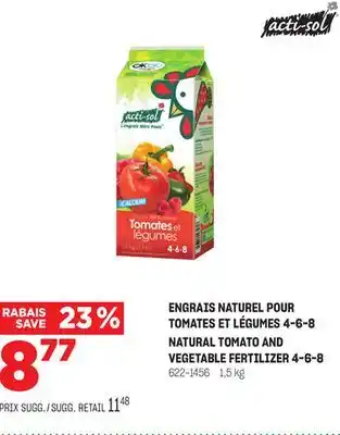 BMR ENGRAIS NATUREL POUR TOMATES ET LÉGUMES 4-6-8 offer