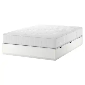 IKEA Nordli Bed frame with storage and mattress, white/vågstranda medium firm, King offer