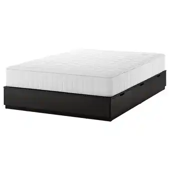 IKEA Nordli Bed frame with storage and mattress, anthracite/vågstranda medium firm, Queen offer