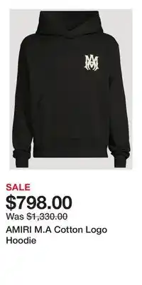 Holt Renfrew AMIRI M.A Cotton Logo Hoodie offer