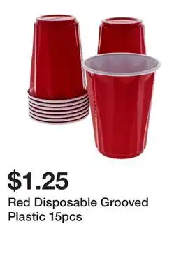 Dollarama Red Disposable Grooved Plastic 15pcs offer