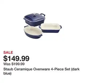 TSC Stores Staub Ceramique Ovenware 4-Piece Set (dark blue) offer