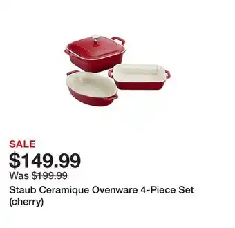 TSC Stores Staub Ceramique Ovenware 4-Piece Set (cherry) offer