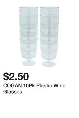 Dollarama COGAN 10Pk Plastic Wine Glasses offer