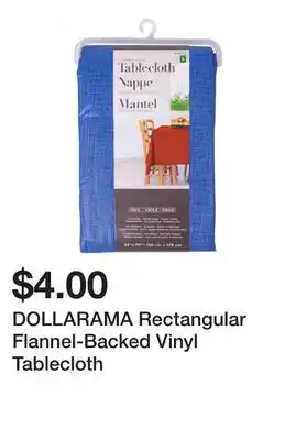 Dollarama DOLLARAMA Rectangular Flannel-Backed Vinyl Tablecloth offer