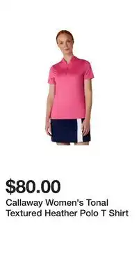 Callaway Women's Tonal Textured Heather Polo T Shirt