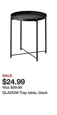 IKEA GLADOM Tray table, black offer