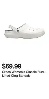 Sport Chek Crocs Women's Classic Fuzz-Lined Clog Sandals offer