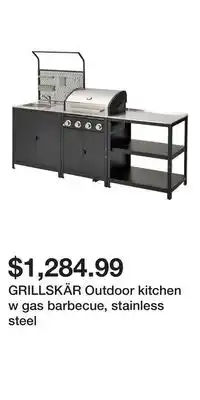 IKEA GRILLSKÄR Outdoor kitchen w gas barbecue, stainless steel offer