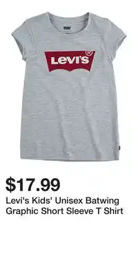 Mark's Levi's Kids' Unisex Batwing Graphic Short Sleeve T Shirt offer