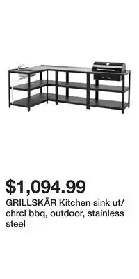 IKEA GRILLSKÄR Kitchen sink ut/chrcl bbq, outdoor, stainless steel offer