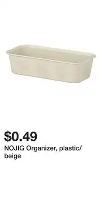 IKEA NOJIG Organizer, plastic/beige offer