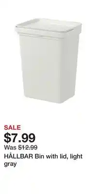 IKEA HÅLLBAR Bin with lid, light gray offer