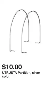 IKEA UTRUSTA Partition, silver color offer