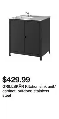 IKEA GRILLSKÄR Kitchen sink unit/cabinet, outdoor, stainless steel offer