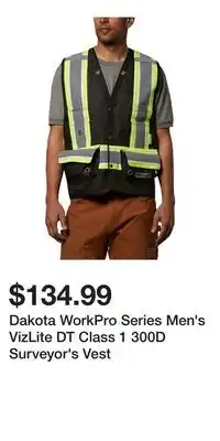 Mark's Dakota WorkPro Series Men's VizLite DT Class 1 300D Surveyor's Vest offer