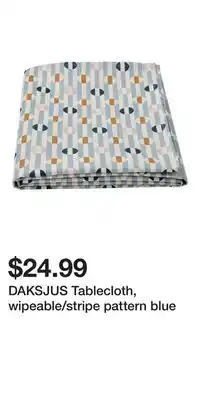 IKEA DAKSJUS Tablecloth, wipeable/stripe pattern blue offer