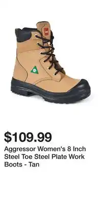 Mark's Aggressor Women's 8 Inch Steel Toe Steel Plate Work Boots - Tan offer