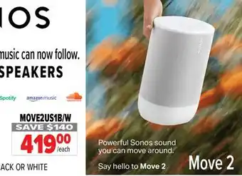 2001 Audio Video SONOS PORTABLE SPEAKERS offer