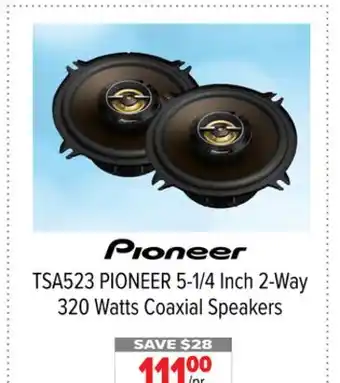 2001 Audio Video Pioneer 5-1/4 Inch 2-Way 320 Watts Coaxial Speakers offer