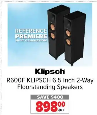 2001 Audio Video KLIPSCH 6.5 Inch 2-Way Floorstanding Speakers offer