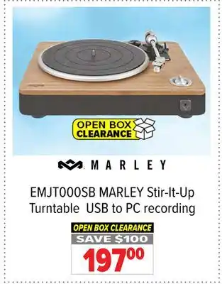 2001 Audio Video MARLEY Stir-It-Up Turntable USB to PC recording offer