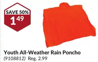 Princess Auto Youth All-Weather Rain Poncho offer