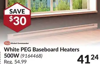 Princess Auto White PEG Baseboard Heaters 500W offer