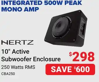 Visions Electronics HERTZ 10 Active Subwoofer Enclosure offer