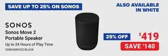 Visions Electronics Sonos Move 2 Portable Speaker offer