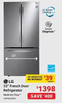 Visions Electronics LG 33 French Door Refrigerator offer