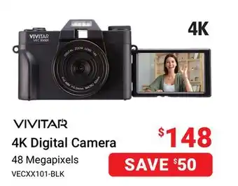 Visions Electronics VIVITAR 4K Digital Camera offer