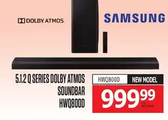 Centre Hi-Fi Samsung 5.1.2 Q SERIES DOLBY ATMOS SOUNDBAR HWQ800D offer
