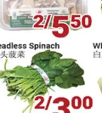 Oceans Fresh Food Market Headless Spinach offer