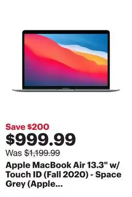 Best Buy Apple MacBook Air 13.3 w/ Touch ID (Fall 2020) - Space Grey (Apple M1 Chip / 256GB SSD / 8GB RAM) - En offer