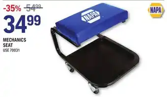 NAPA Auto Parts NAPA MECHANICS SEAT offer