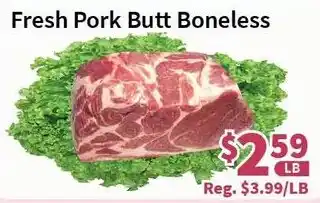 Blue Sky Supermarket Fresh Pork Butt Boneless offer
