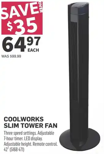 Co-op COOLWORKS SLIM TOWER FAN offer