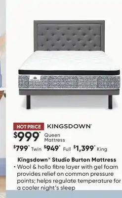 Sleep Country Kingsdown Studio Burton Mattress offer