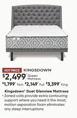 Sleep Country Kingsdown Duet Glenview Mattress offer