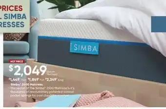 Sleep Country Simba 2500 Mattress offer