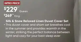 Sleep Country Silk & Snow Relaxed Linen Duvet Cover Set offer