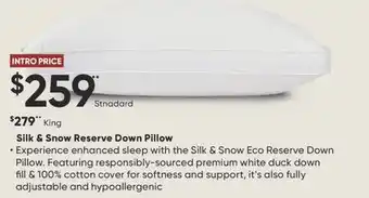 Dormez Vous Silk & Snow Reserve Down Pillow offer