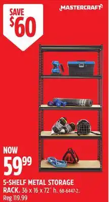 Canadian Tire Mastercraft 5-SHELF METAL STORAGE RACK offer