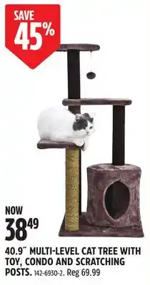 Canadian Tire Cat Craft 40.9˝ MULTI-LEVEL CAT TREE WITH TOY, CONDO AND SCRATCHING POSTS offer