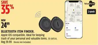 Canadian Tire BLUEHIVE BLUETOOTH ITEM FINDER offer
