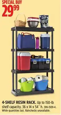 Canadian Tire 4-SHELF RESIN RACK offer